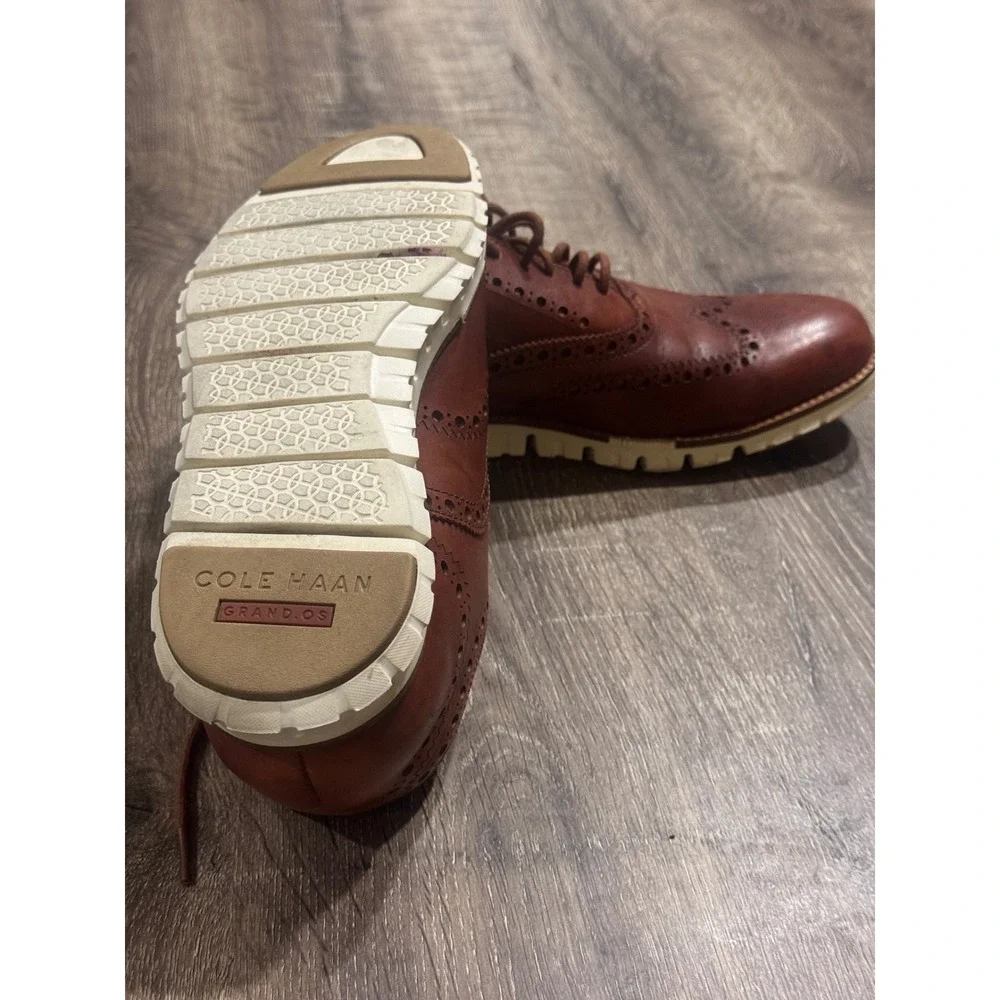 Cole Haan Zerogrand Wingtip Oxford Mens 8.5 M British‎ Tan Leather C23741